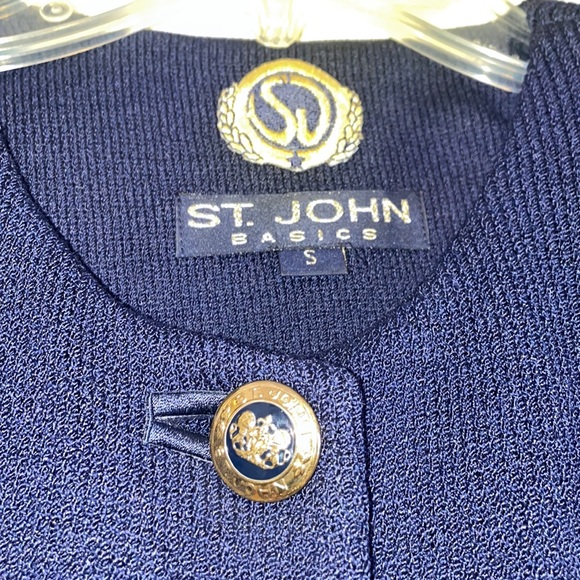 St. John Basics Navy Blue Knit Jacket. Size S. - Picture 2 of 10
